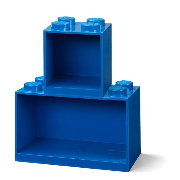 Комплект от 2 детски сини рафта за стена Brick - LEGO®