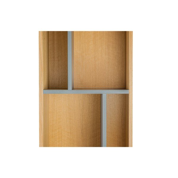 Сив шкаф за книги в дъб 45x185 cm AbbeyWood - Woodman-image-2