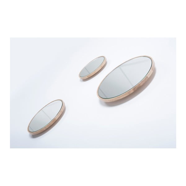 Огледало за стена с рамка от масивен дъб , ⌀ 22 cm Look - Gazzda-image-4