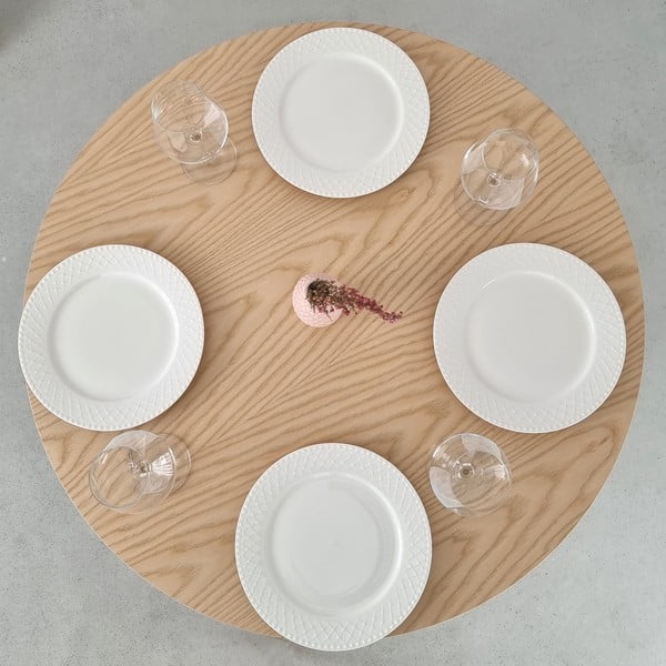 Кръгла трапезна маса с ясенов плот ø 90 cm Jubi – Ragaba-image-2