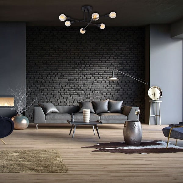 Черно осветително тяло за таван 64x64 cm Flower – Opviq lights-image-4