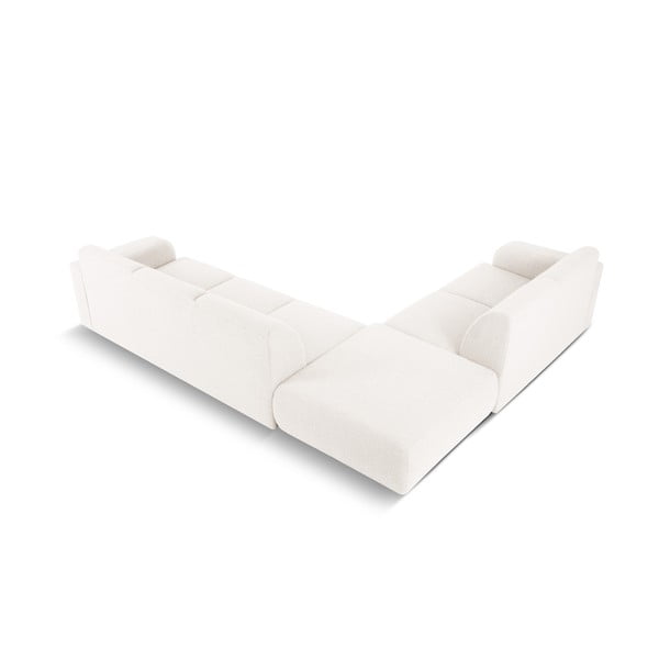 Бял ъглов диван от плат букле (ляв ъгъл) Molino - Micadoni Home-image-3