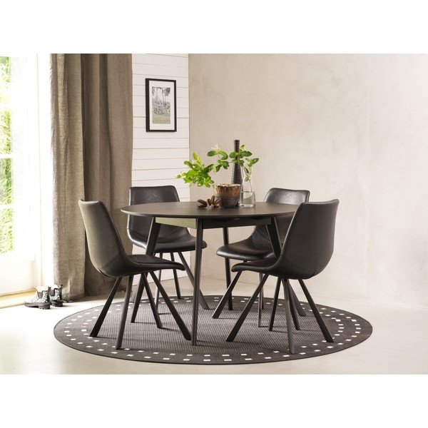 Черен трапезен стол с черни крака Alpha - Rowico-image-3