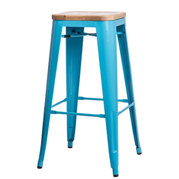 Modrá barová židle D2 Paris Ash Wood