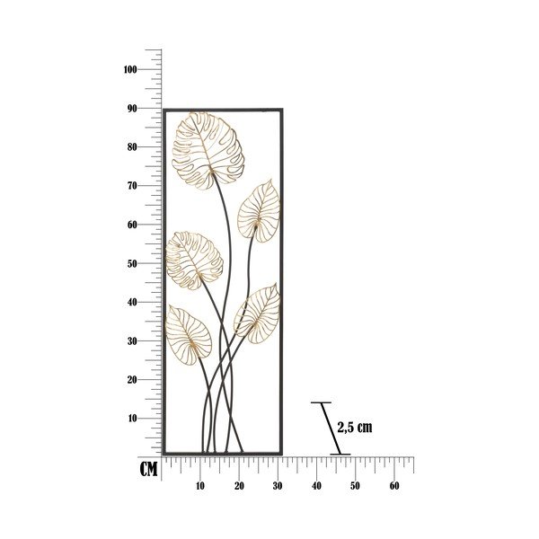 Метална висяща декорация с десен на листа Mauro Ferretti -A-, 31 x 90 cm Luxy - Mauro Ferretti-image-2