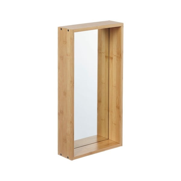 Огледало за стена с бамбукова рамка Дизайн, 50 x 26 cm - Furniteam