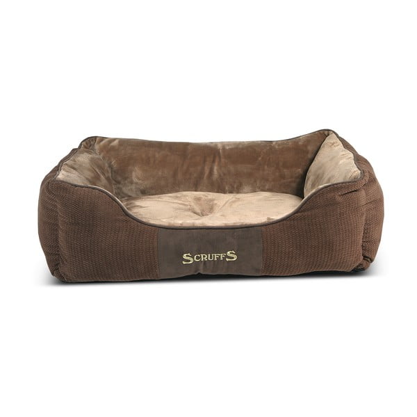 Кафяво плюшено легло за кучета 60x75 cm Scruffs Chester L - Plaček Pet Products