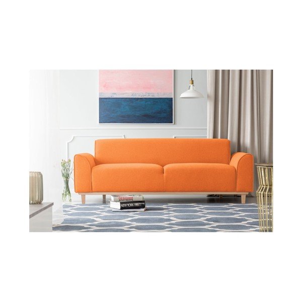 Oranžová trojmístná pohovka Kooko Home Jazz-image-1