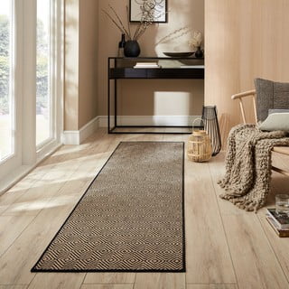 Черно-естествена ютена пътека 60x230 cm Diamond – Flair Rugs