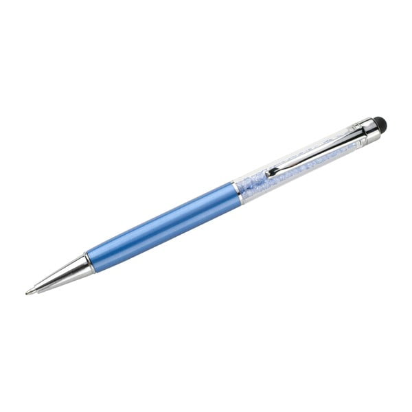 Синя писалка със стилус и кристали Touch - Swarovski Elements Crystals