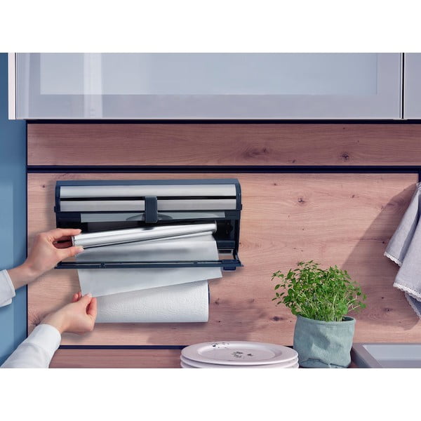 Стенна метална поставка за кухненско фолио и хартиени кърпи в сребрист цвят Parat Royal – LEIFHEIT-image-1