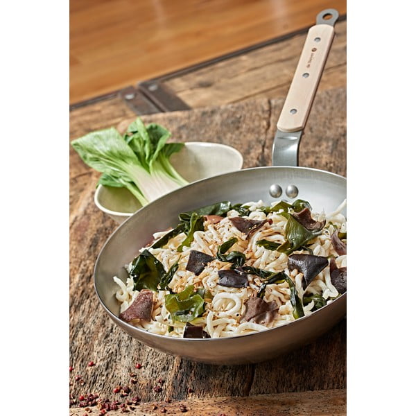 Стоманен тиган WOK B Bois, ø 28 cm Mineral B - de Buyer-image-1