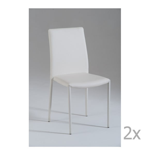 Sada 2 bílých jídelních židlí Castagnetti Faux