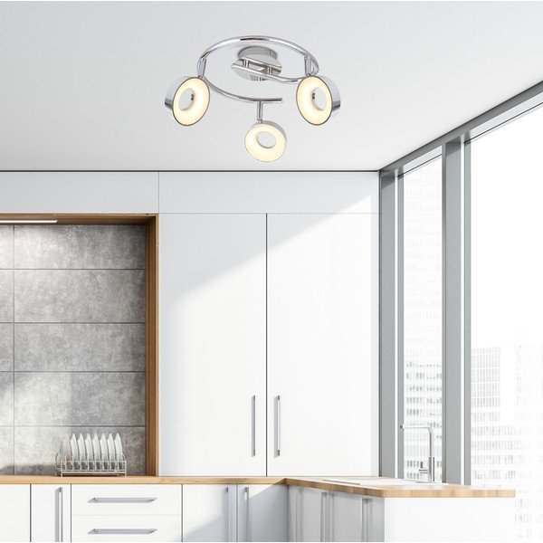 LED осветително тялоо за таван в лъскаво сребристо 40x40 cm Isla – Candellux Lighting-image-1