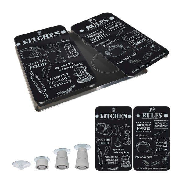 Капаци за печка 2 бр. от закалено стъкло 52x30 cm Kitchen Rules – Maximex-image-2