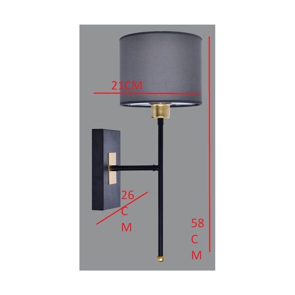 Черна/сива стенна лампа Sconce T - Magenta Home-image-2