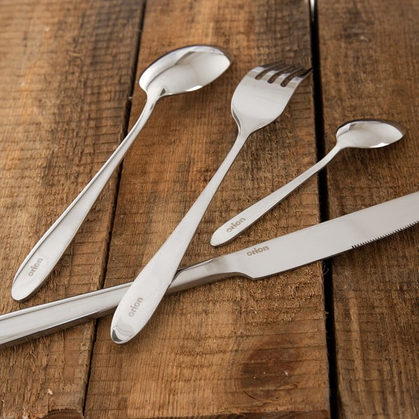 Прибори за хранене от неръждаема стомана в сребрист цвят 24 бр. Mirror – Orion-image-3