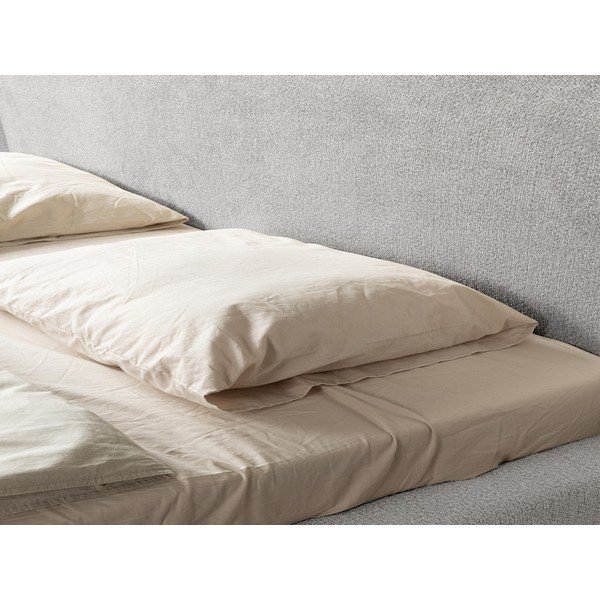 Светлосиво двойно тапицирано легло с включена подматрачна рамка 140x200 cm Makana – Makamii-image-1