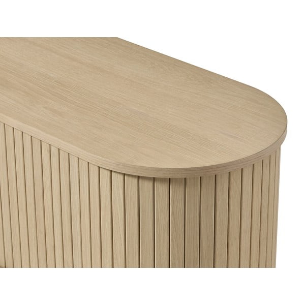 Маса за телевизор от декор от дъб  в естествен цвят 180x56x40 cm Meta – Unique Furniture-image-3