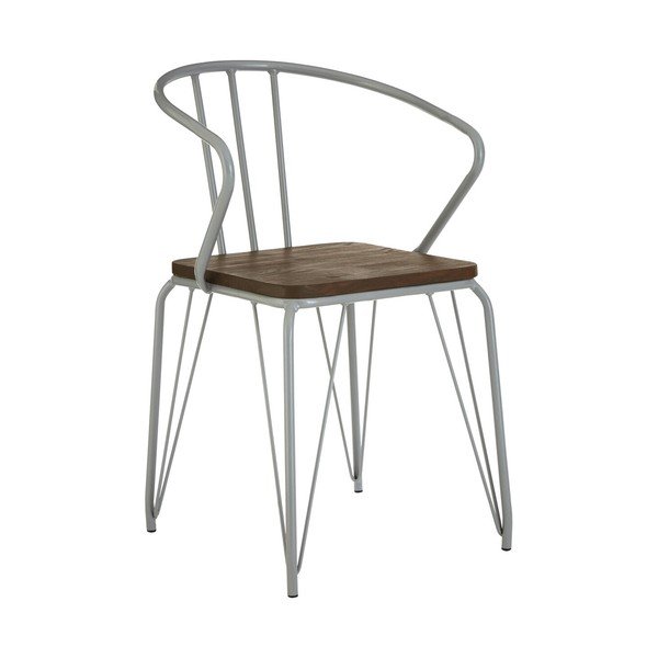 Сив/в тъмно естествен цвят трапезен стол от масивен бряст District – Premier Housewares