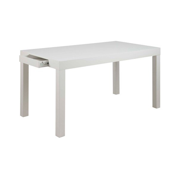Bílý jídelní stůl se zásuvkou Actona Angela