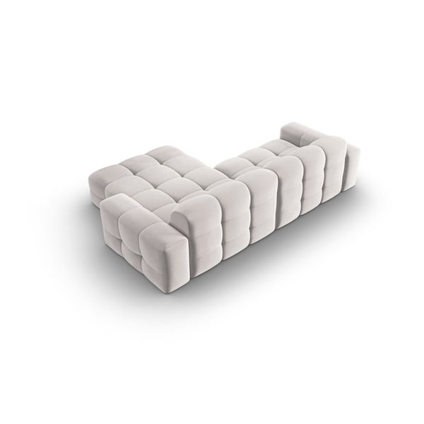 Ъглов диван от светлосиво кадифе (десен ъгъл) Kendal - Micadoni Home-image-4