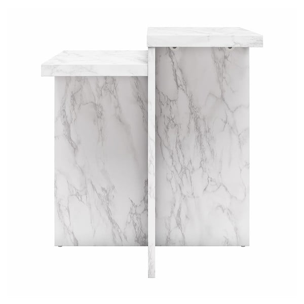 Бяла масичка за кафе от декор от мрамор 56x56 cm Brielle – CosmoLiving by Cosmopolitan-image-2