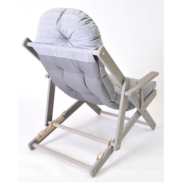 Сив сгъваем градински шезлонг от масивно дърво Borneo – Rojaplast-image-2