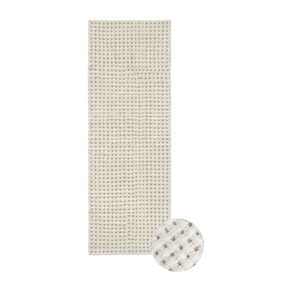 Ръчно изработена вълнена пътека подходяща за пране в цвят слонова кост 80x230 cm Unexpected Wool – Lorena Canals