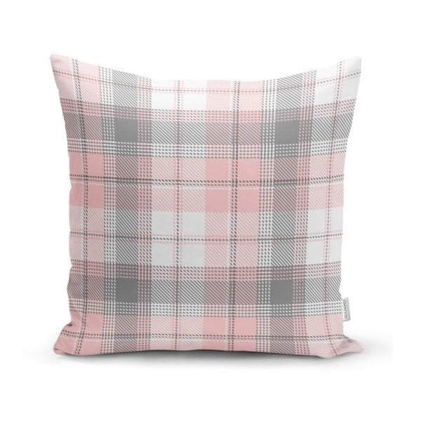 Сива и розова декоративна калъфка за възглавница Фланела, 45 x 45 cm - Minimalist Cushion Covers