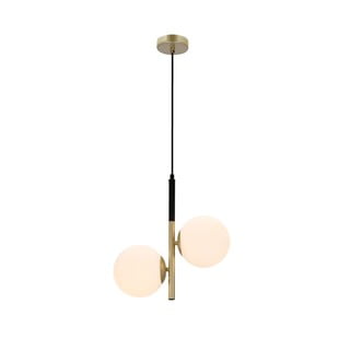 Висяща лампа в златист цвят със стъклен абажур 32,5x15 cm Duo - Candellux Lighting