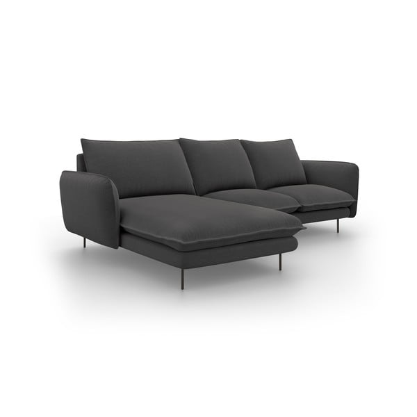 Тъмносив ъглов диван , ляв ъгъл Vienna - Cosmopolitan Design