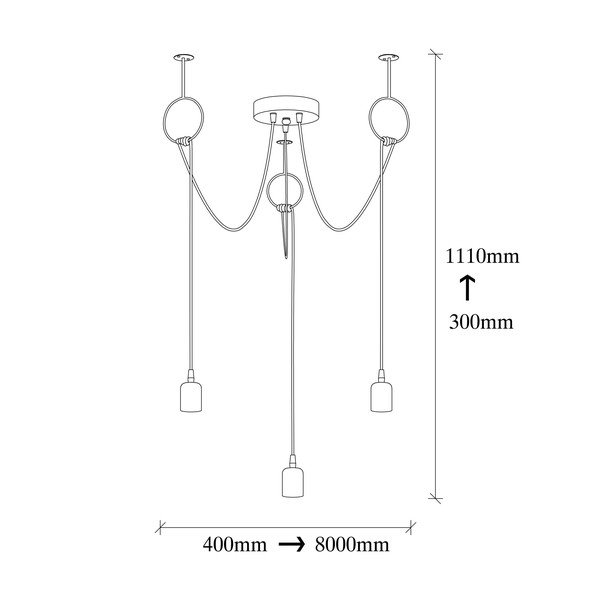 Черно висящо осветително тяло Sirin - Opviq lights-image-3
