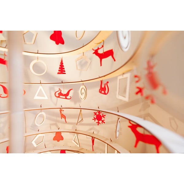 Комплект от 10 червени коледни декорации от филц - Spira-image-1