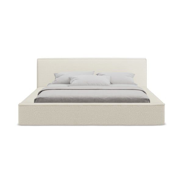 Кремаво тапицирано двойно легло с място за съхранение и решетка 180x200 cm Noho - Makamii-image-4