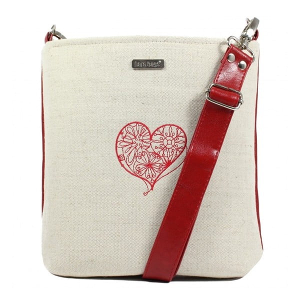 Бежово-червена дамска чанта Daisy No.311 - Dara bags