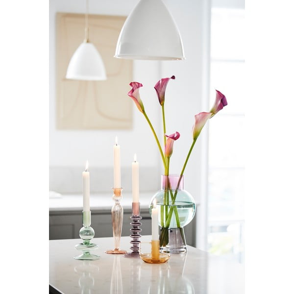 Розов стъклен свещник - Bahne & CO-image-2