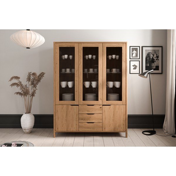 Витрина от масивен дъб в естествен цвят  140x188 cm Twig – The Beds-image-1