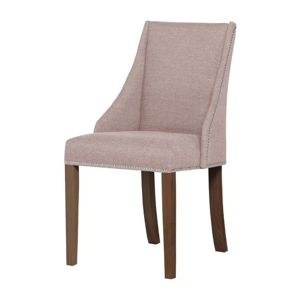 Pudrově růžová židle s tmavě hnědými nohami z bukového dřeva Ted Lapidus Maison Patchouli