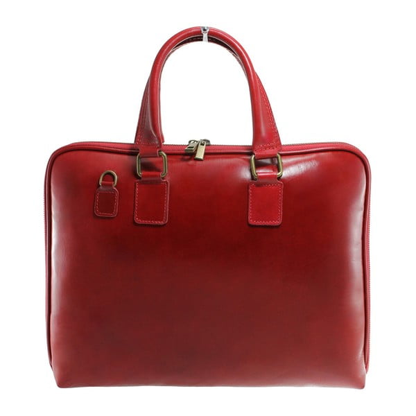 Červená kožená taška Camilla