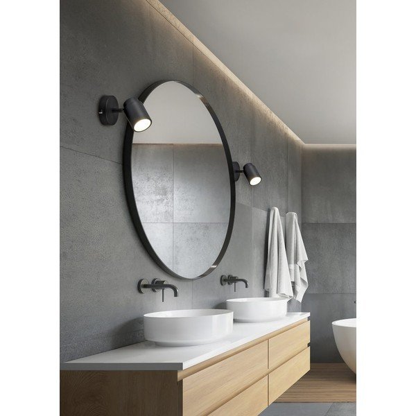 Матово черен метален прожектор 10x9 cm Angelo - Trio-image-1