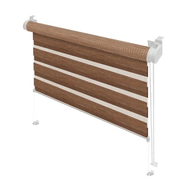 Кафява ролетна щора ден и нощ 72,5x150 cm Zebra Natur – Gardinia-image-1