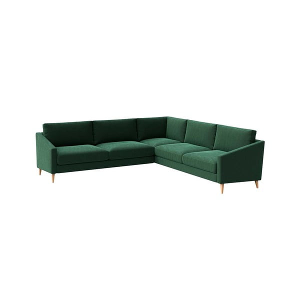 Тъмнозелен ъглов диван от кадифе Karoto - Ame Yens