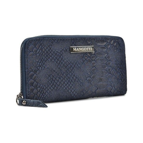 Тъмносиня кожена чанта Mangotti Muriello - Mangotti Bags-image-1