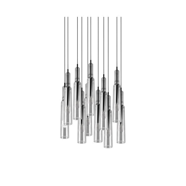 LED висящо осветително тяло със стъклен абажур ø 50 cm в черно и сребристо Lucent - Trio Select-image-2