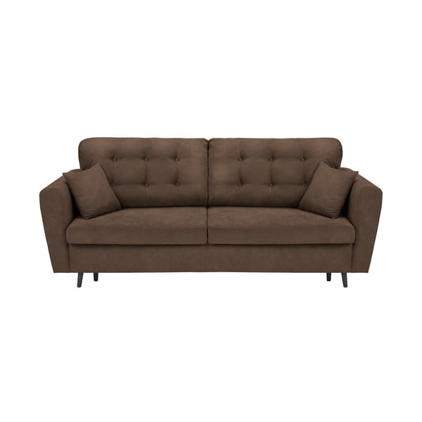 Кафяв триместен разтегателен диван с място за съхранение Lyon - Cosmopolitan Design