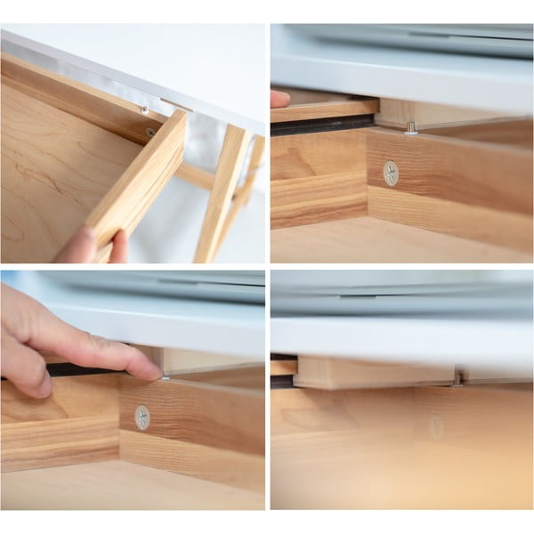 Работна маса с бял плот 85x135 cm Luka - Ragaba-image-3