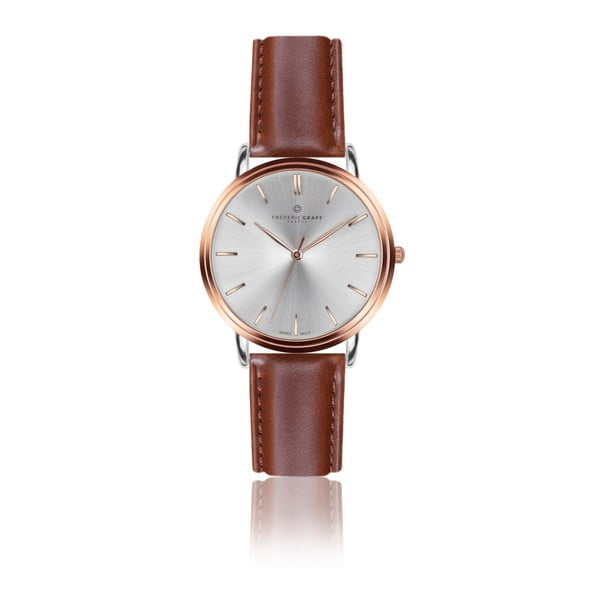 Pánské hodinky s koňakově hnědým páskem z pravé kůže Frederic Graff Rose Breithorn Cognac Leather