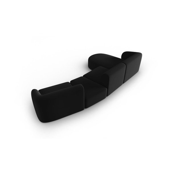 Черен кадифен ъглов диван (ляв ъгъл) Paolo – Milo Casa-image-3