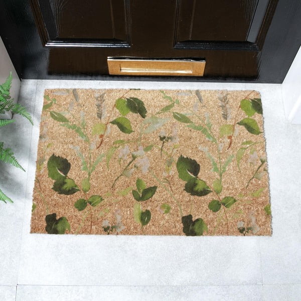 Изтривалка от кокосови влакна 40x60 cm Watercolour Leaves – Artsy Doormats-image-2
